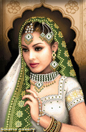 Схема "Восточная красавица (в зеленом)" (Eastern Beauty (in green))