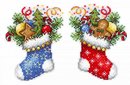 Новогодний носок (ёлочная игрушка) (пластиковая канва)