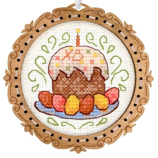 Миниатюра. Кулич пасхальный (с рамкой) (8*8 см)