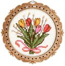 Миниатюра. Букет тюльпанов (с рамкой) (8*8 см)