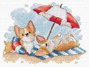 Пляжный отдых (14*20 см) (корги)